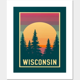 Wisconsin Tourism Sunset Graphic Posters and Art